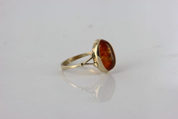 Italian Unique Handmade German Baltic Amber Ring in 9ct solid Gold- GR0237 RRP £175!!!