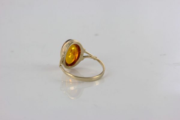 Italian Unique Handmade German Baltic Amber Ring in 9ct solid Gold- GR0237 RRP £175!!!