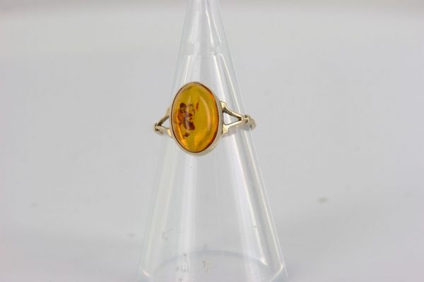 Italian Unique Handmade German Baltic Amber Ring in 9ct solid Gold- GR0237 RRP £175!!!