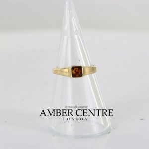 Italian Unique Handmade German Baltic Amber Ring in 9ct Gold- GR0239 RRP £195!!!