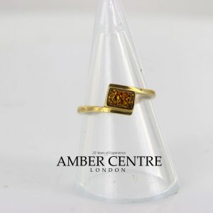 Italian Unique Handmade German Baltic Amber Ring in 9ct solid Gold- GR0240 RRP £195!!!