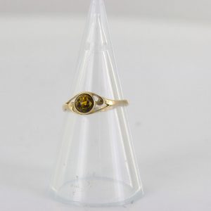 Italian Handmade Green German Baltic Amber Ring in 9ct solid Gold- GR0246 RRP £125!!!