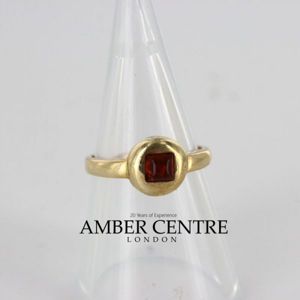 Italian Unique Handmade German Baltic Amber Ring in 9ct Gold- GR0255 RRP £250!!