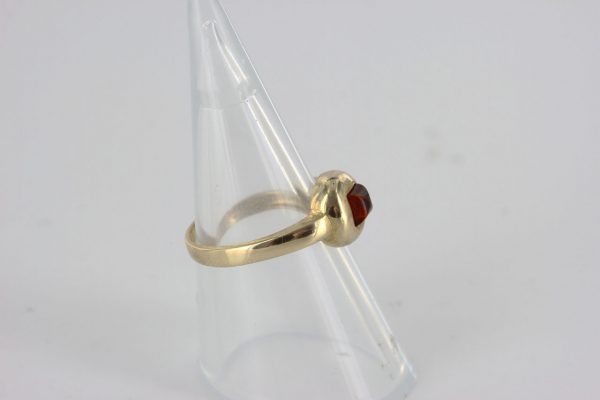 Italian Unique Handmade German Baltic Amber Ring in 9ct Gold- GR0255 RRP £250!!