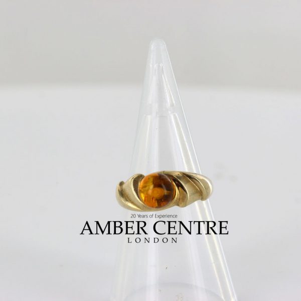 Italian Unique Handmade German Baltic Amber Ring in 9ct solid Gold- GR0257 RRP £295!!!