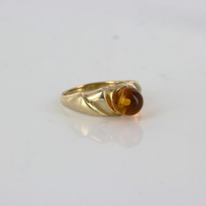 Italian Unique Handmade German Baltic Amber Ring in 9ct solid Gold- GR0257 RRP £295!!!