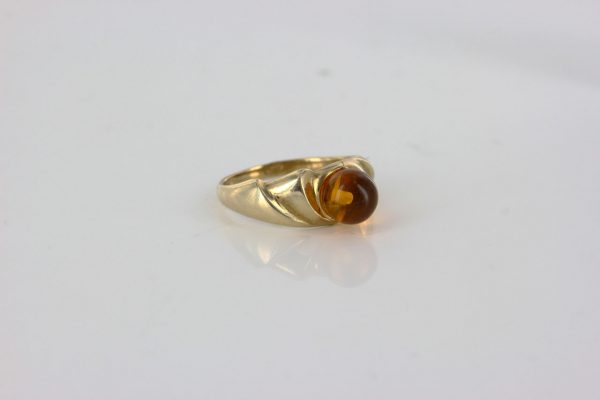 Italian Unique Handmade German Baltic Amber Ring in 9ct solid Gold- GR0257 RRP £295!!!