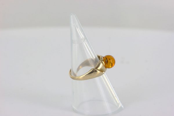 Italian Unique Handmade German Baltic Amber Ring in 9ct solid Gold- GR0257 RRP £295!!!