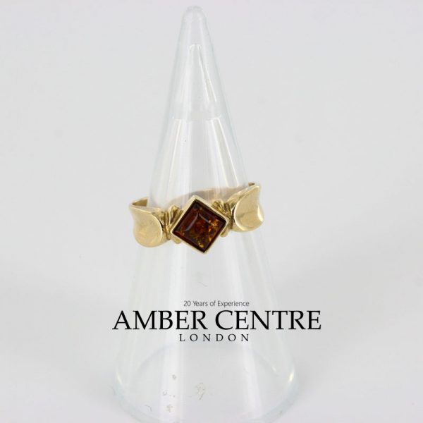 Italian Unique Handmade German Baltic Amber Ring in 9ct solid Gold- GR0263 RRP £250!!!