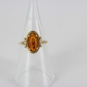 Italian Unique Handmade German Baltic Amber Ring in 9ct solid Gold- GR0265 RRP £195!!!