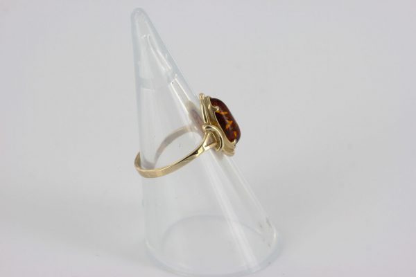 Italian Unique Handmade German Baltic Amber Ring in 9ct solid Gold- GR0265 RRP £195!!!