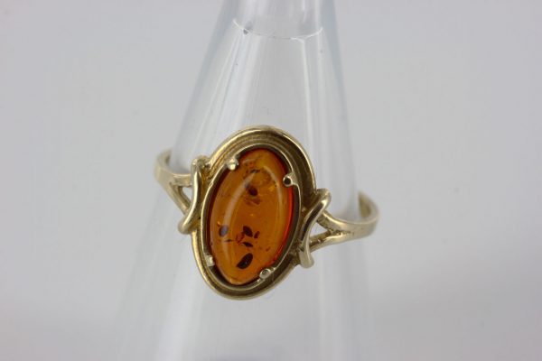 Italian Unique Handmade German Baltic Amber Ring in 9ct solid Gold- GR0265 RRP £195!!!