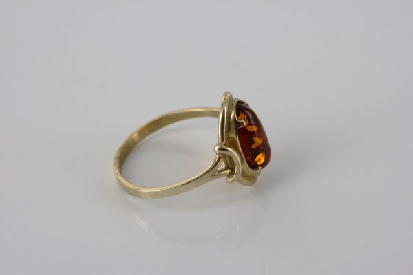 Italian Unique Handmade German Baltic Amber Ring in 9ct solid Gold- GR0265 RRP £195!!!