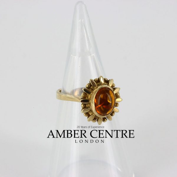 Italian Unique Handmade German Baltic Amber Ring in 9ct solid Gold- GR0266 RRP £350!!!