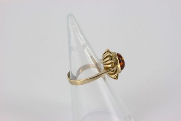 Italian Unique Handmade German Baltic Amber Ring in 9ct solid Gold- GR0266 RRP £350!!!