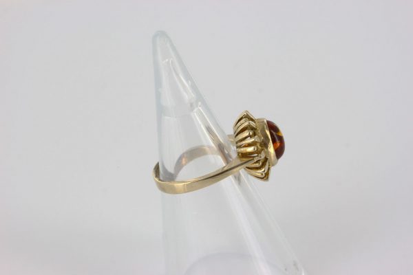Italian Unique Handmade German Baltic Amber Ring in 9ct solid Gold- GR0266 RRP £350!!!