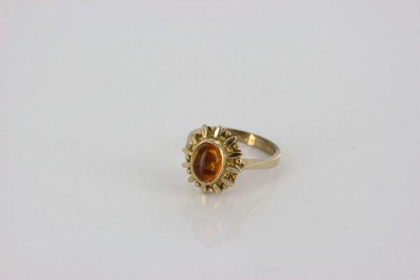 Italian Unique Handmade German Baltic Amber Ring in 9ct solid Gold- GR0266 RRP £350!!!