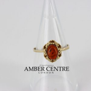 Italian Unique Handmade German Baltic Amber Ring in 9ct solid Gold- GR0267 RRP £225!!!