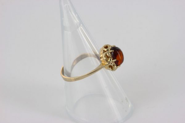 Italian Unique Handmade German Baltic Amber Ring in 9ct solid Gold- GR0267 RRP £225!!!