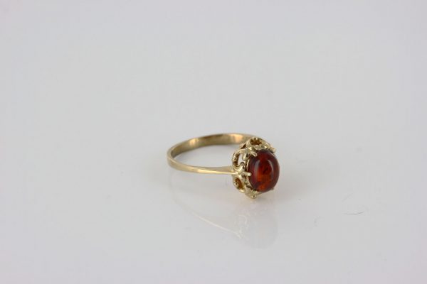 Italian Unique Handmade German Baltic Amber Ring in 9ct solid Gold- GR0267 RRP £225!!!