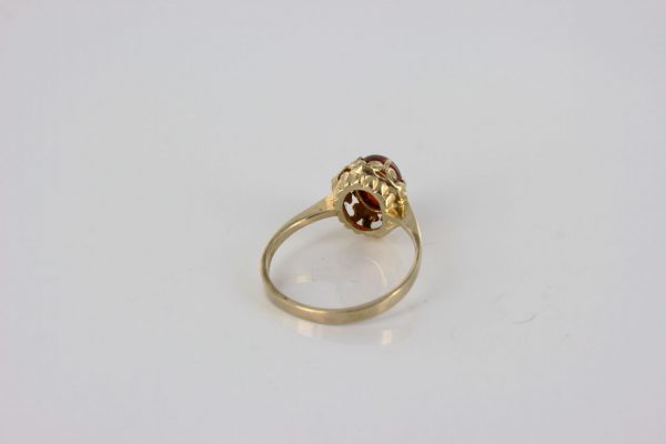 Italian Unique Handmade German Baltic Amber Ring in 9ct solid Gold- GR0267 RRP £225!!!