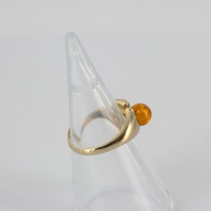 Italian Unique Handmade German Baltic Amber Ring in 9ct solid Gold- GR0268 RRP £175!!!