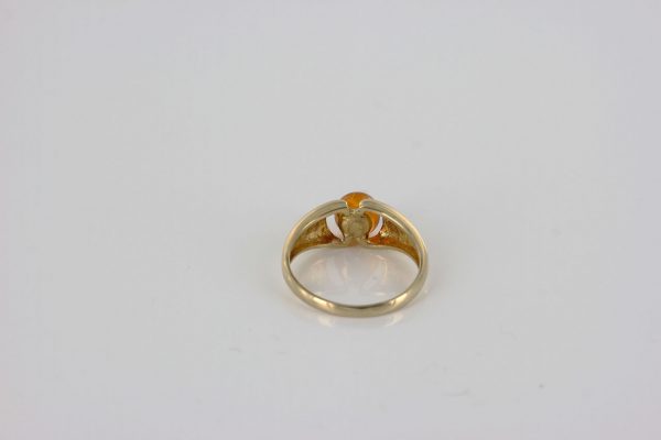 Italian Unique Handmade German Baltic Amber Ring in 9ct solid Gold- GR0268 RRP £175!!!