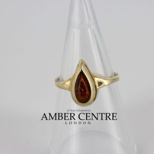 Italian Unique Handmade German Baltic Amber Ring in 9ct solid Gold- GR0269 RRP £195!!!