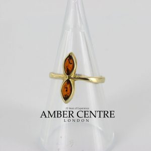 Italian Unique Handmade German Baltic Amber Ring in 9ct solid Gold- GR0270 RRP £185!!!