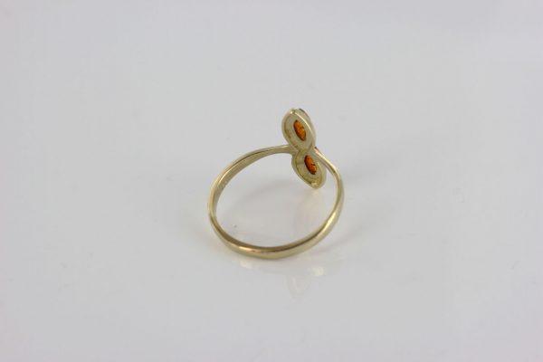 Italian Unique Handmade German Baltic Amber Ring in 9ct solid Gold- GR0270 RRP £185!!!