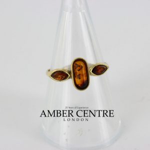 Italian Unique Handmade German Baltic Amber Ring in 9ct solid Gold- GR0272 RRP £195!!!