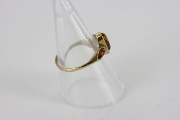 Italian Unique Handmade German Baltic Amber Ring in 9ct solid Gold- GR0272 RRP £195!!!