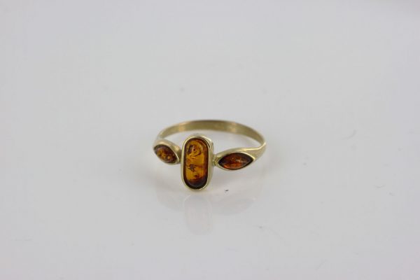 Italian Unique Handmade German Baltic Amber Ring in 9ct solid Gold- GR0272 RRP £195!!!