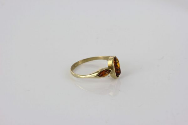 Italian Unique Handmade German Baltic Amber Ring in 9ct solid Gold- GR0272 RRP £195!!!