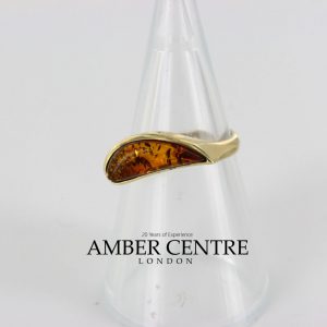 Italian Unique Handmade German Baltic Amber Ring in 9ct solid Gold- GR0273 RRP £245!!!