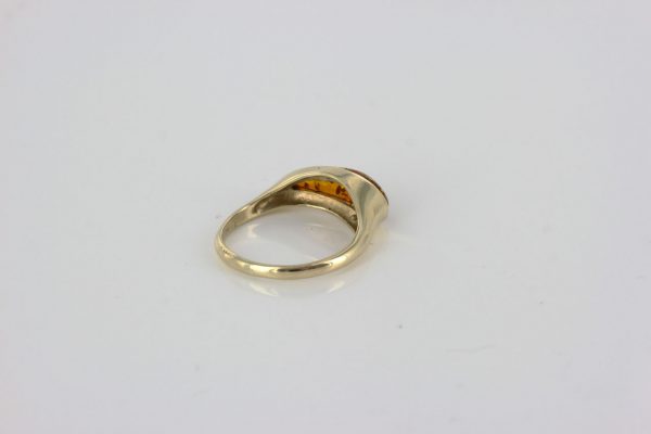 Italian Unique Handmade German Baltic Amber Ring in 9ct solid Gold- GR0273 RRP £245!!!