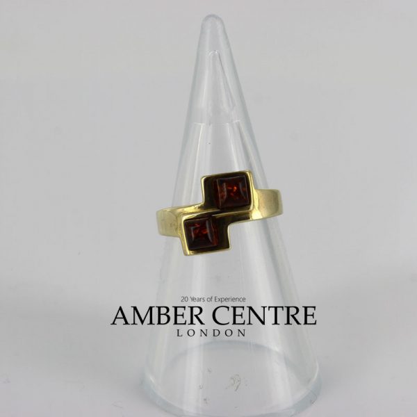 Italian Unique Handmade German Baltic Amber Ring in 9ct Gold- GR0278 RRP £275!!!