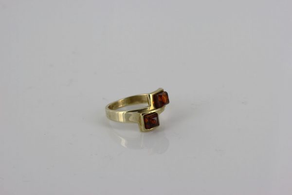 Italian Unique Handmade German Baltic Amber Ring in 9ct Gold- GR0278 RRP £275!!!