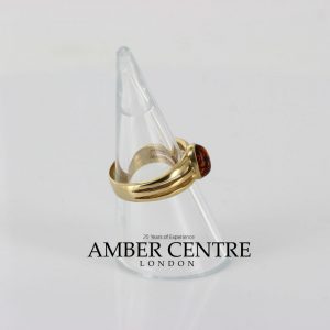 Italian Unique Handmade German Baltic Amber Ring in 9ct solid Gold- GR0280 RRP £300!!!