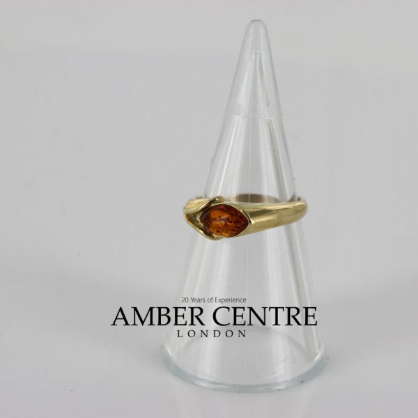 Italian Unique Handmade German Baltic Amber Ring in 9ct solid Gold- GR0281 RRP £250!!!