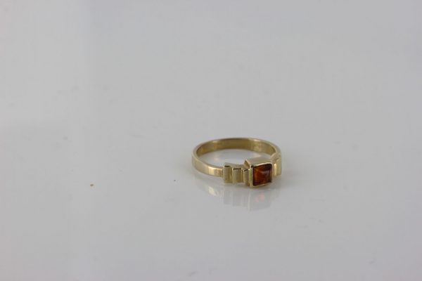 Italian Unique Handmade German Baltic Amber Ring in 9ct solid Gold- GR0282 RRP £275!!!