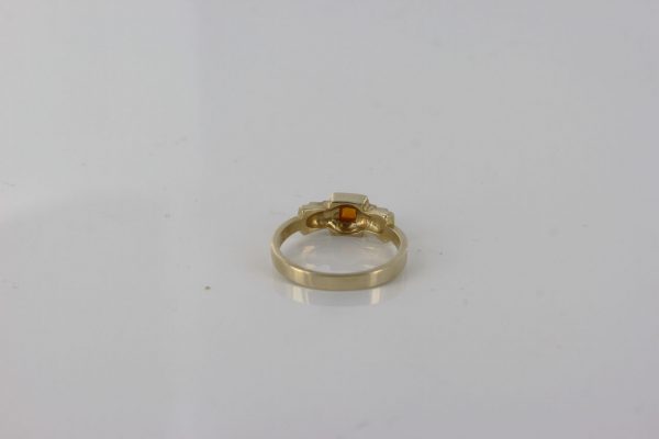 Italian Unique Handmade German Baltic Amber Ring in 9ct solid Gold- GR0282 RRP £275!!!