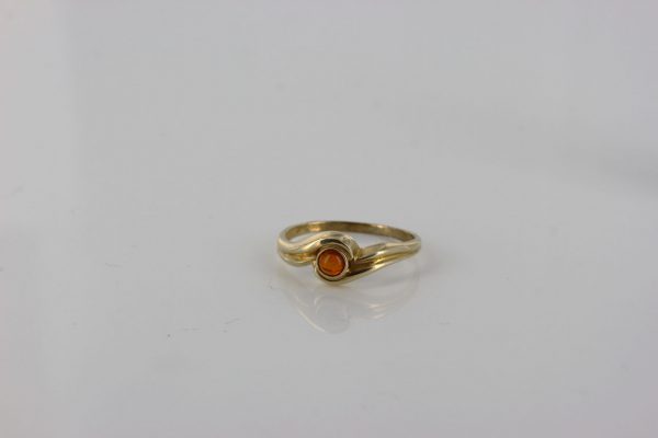 Italian Unique Handmade German Baltic Amber Ring in 9ct solid Gold- GR0283 RRP £195!!!