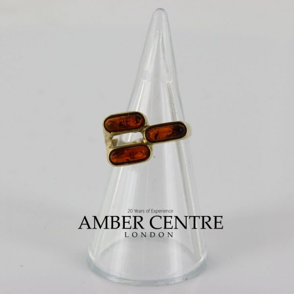 Italian Unique Handmade German Baltic Amber Ring in 9ct solid Gold- GR0285 RRP £325!!!