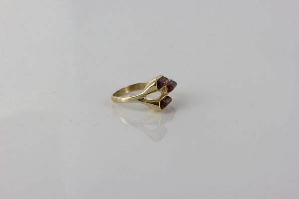 Italian Unique Handmade German Baltic Amber Ring in 9ct solid Gold- GR0285 RRP £325!!!