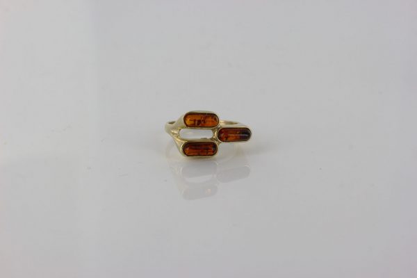 Italian Unique Handmade German Baltic Amber Ring in 9ct solid Gold- GR0285 RRP £325!!!