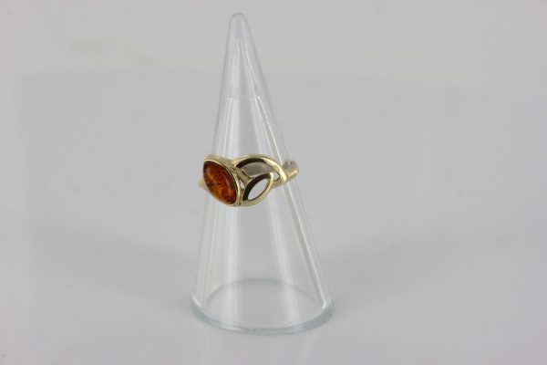 Italian Unique Handmade German Baltic Amber Ring in 9ct solid Gold- GR0286 RRP £250!!!