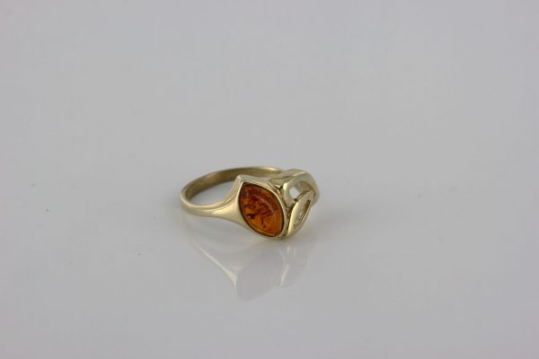 Italian Unique Handmade German Baltic Amber Ring in 9ct solid Gold- GR0286 RRP £250!!!