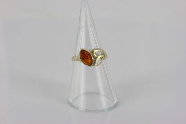 Italian Unique Handmade German Baltic Amber Ring in 9ct solid Gold- GR0286 RRP £250!!!