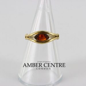 Italian Unique Handmade German Baltic Amber Ring in 9ct solid Gold- GR0288 RRP £250!!!